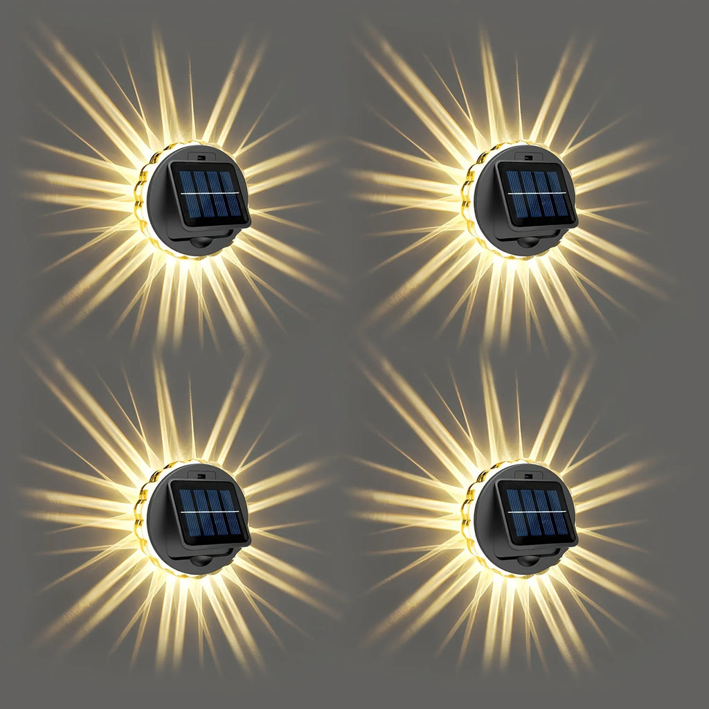 4 Packs Waterproof LED Decorative Light Outdoor Solar Stairs Lights for Wall Garden Yard Patio Pool Pathway Outside Solar Lamp