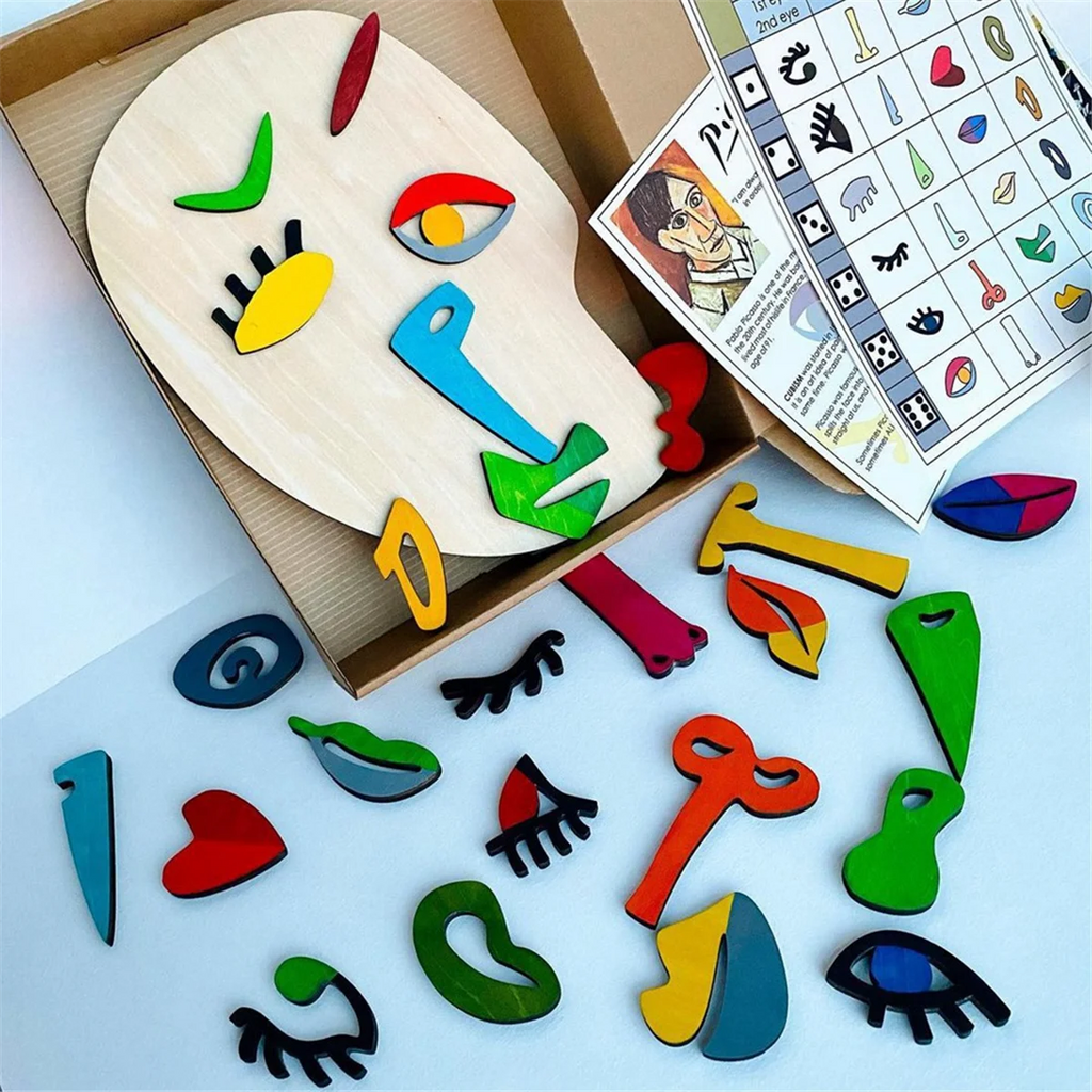 Modern Montessori Puzzles, 26 Part Picasso Modern Art Puzzle-Wooden Toddler