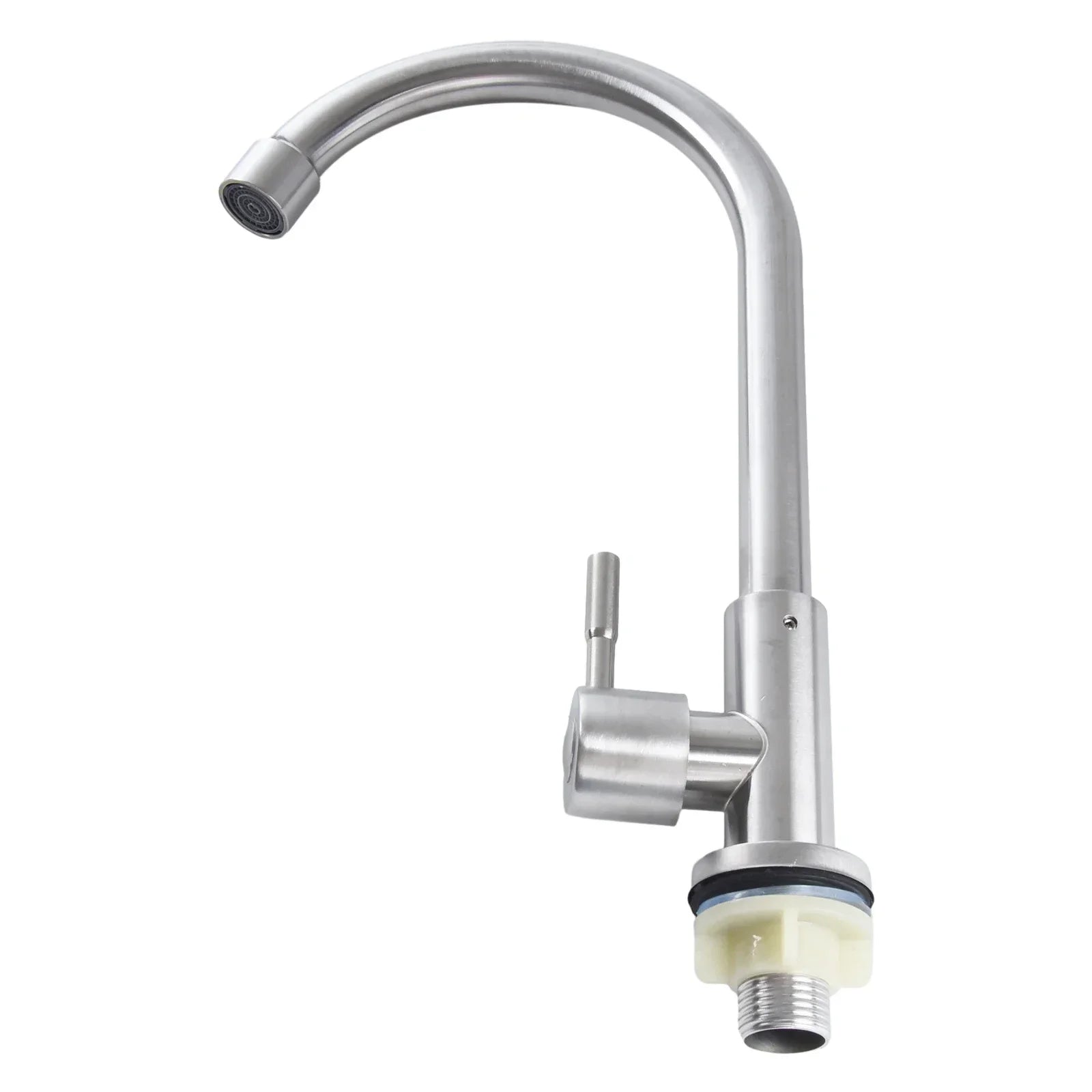 Kitchen Faucet Stainless Steel -=-Water Tap Single Cold Free Rotation Deck Mounted =-Single Lever Bathroom Kitchen Sink Faucet