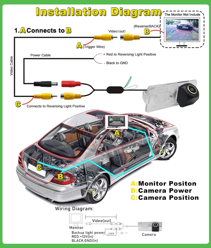 Car Reversing Camera For Smart Fortwo 451 For Four Smart ED Car HD Night Vision CVBS 1080P FishEye Vehicle Rear View Camera