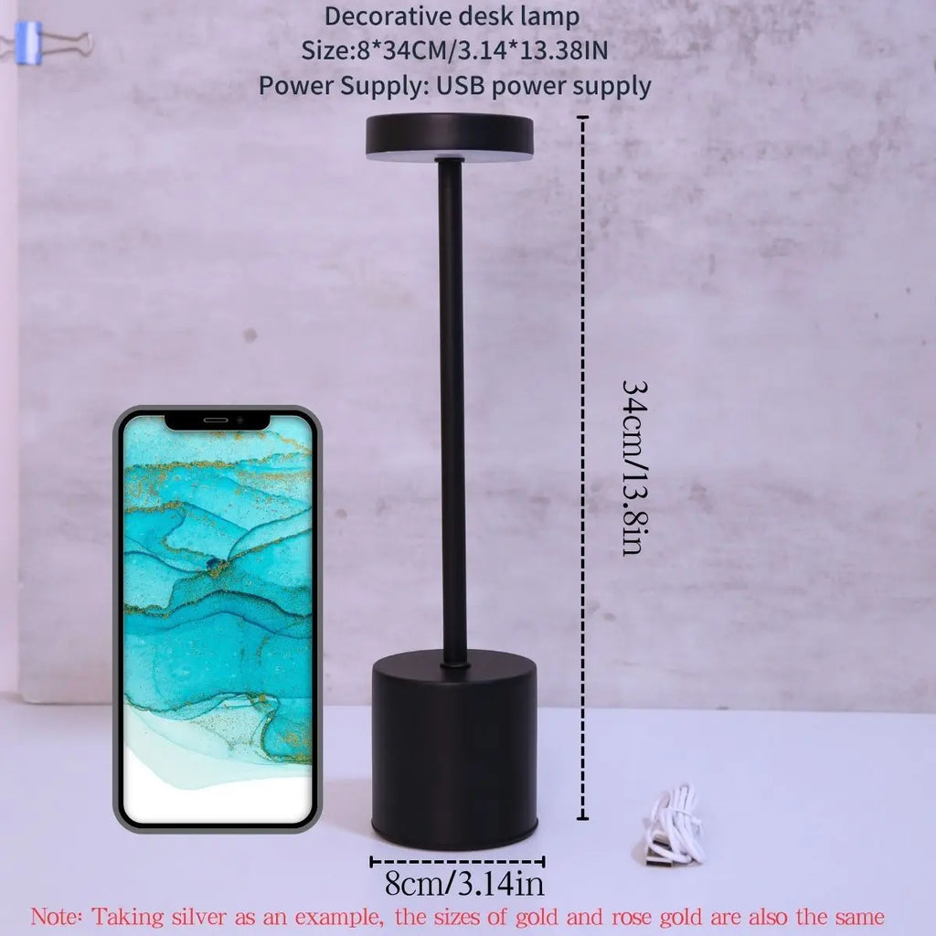 Modern touch adjustable table lamp, metal portable ambient light, suitable for decorating bedroom tables in various living rooms