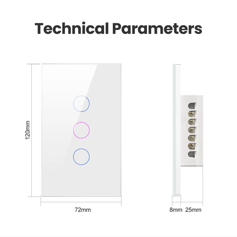 AAAEL-Wifi Smart Wall Switch LED Light Switches 1/2/3/4 Gang Smart Touch Sensor US Plug