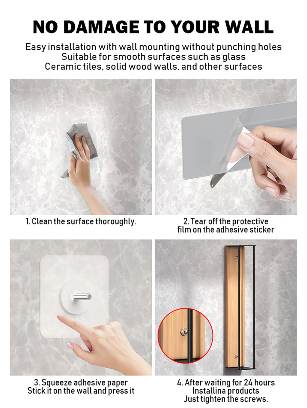 Bathroom wall mounted towel rack, bathroom decorative towel rack, towel hanging rack, roll towel storage, no drilling required
