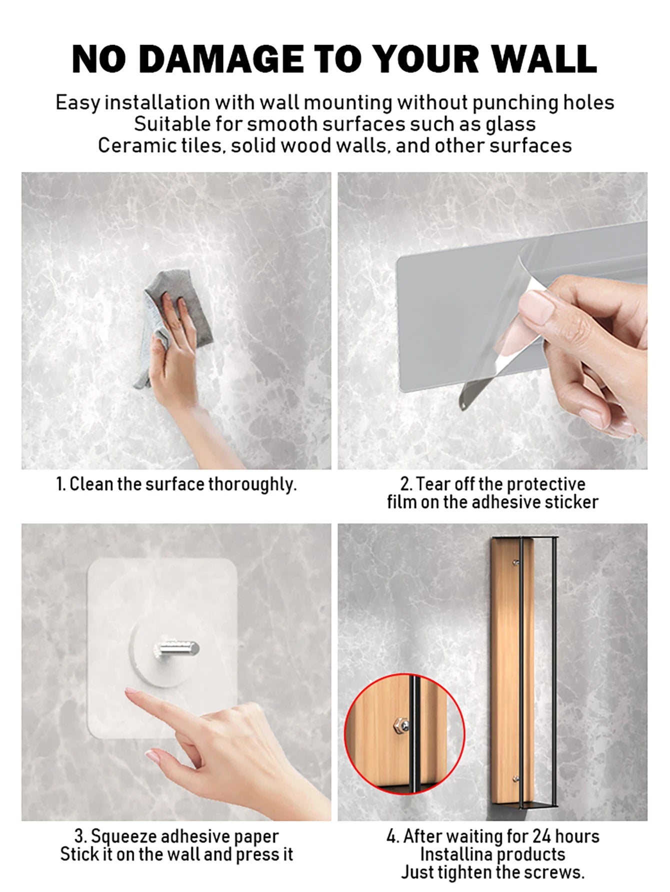 Bathroom wall mounted towel rack, bathroom decorative towel rack, towel hanging rack, roll towel storage, no drilling required