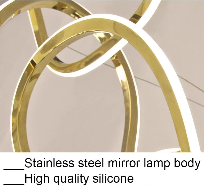 Light luxury LED lustre pendant lights hanging lamps black gold rose gold light for indoor bedroom dining table light fixture