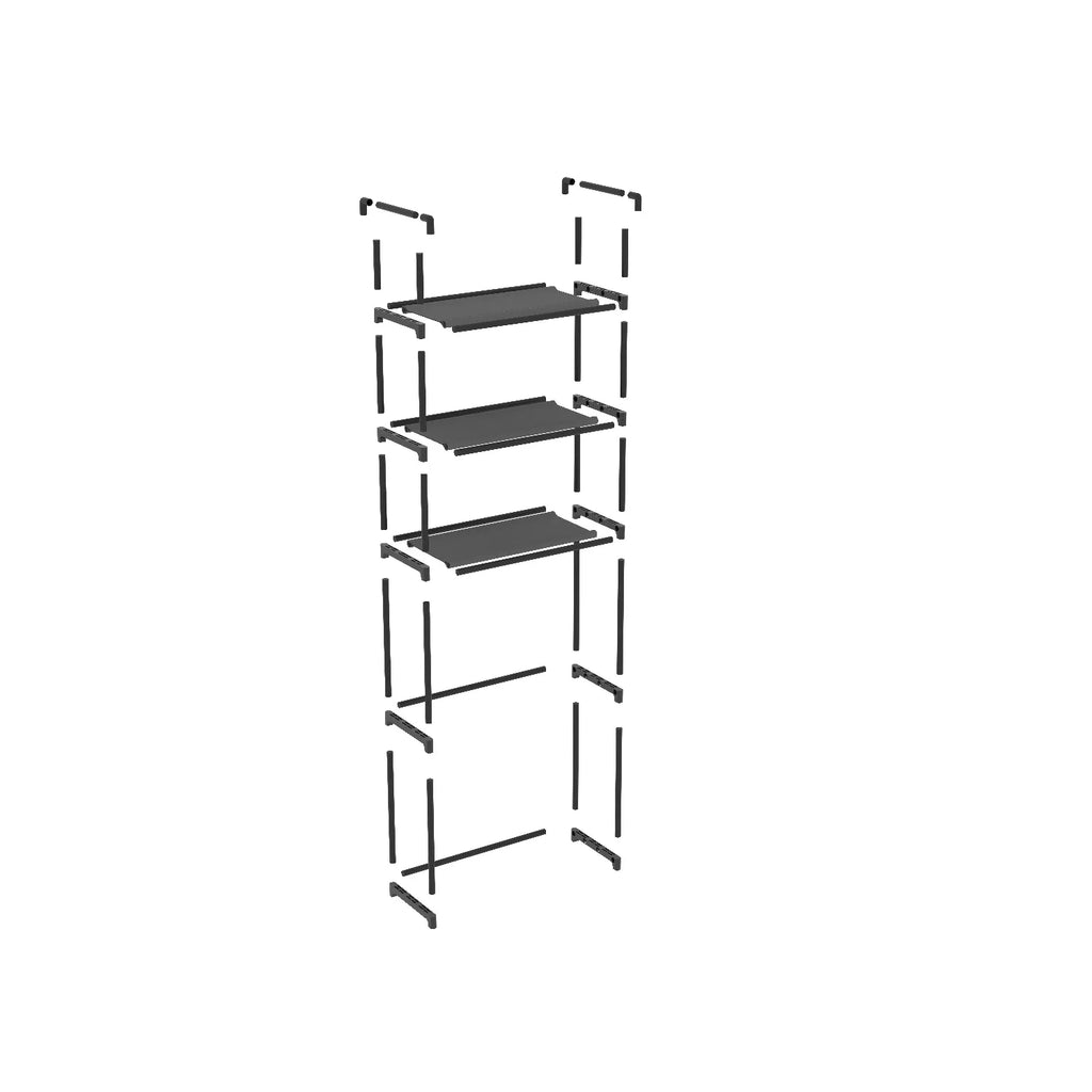 Bathroom Shelf,Washing Machine And Toilet Shelf,Laundry Storage Organizer,Space Saving,Metal Tube Bracket,Fabric Compartment