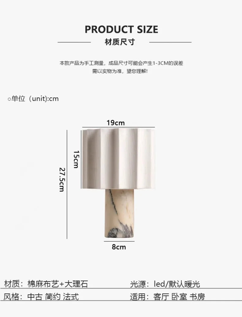 Nordic Designer Marble Table Lamp with Touch Switch USB Charging Minimalist Modern Light Fixtures Living Room Bedroom Bedside
