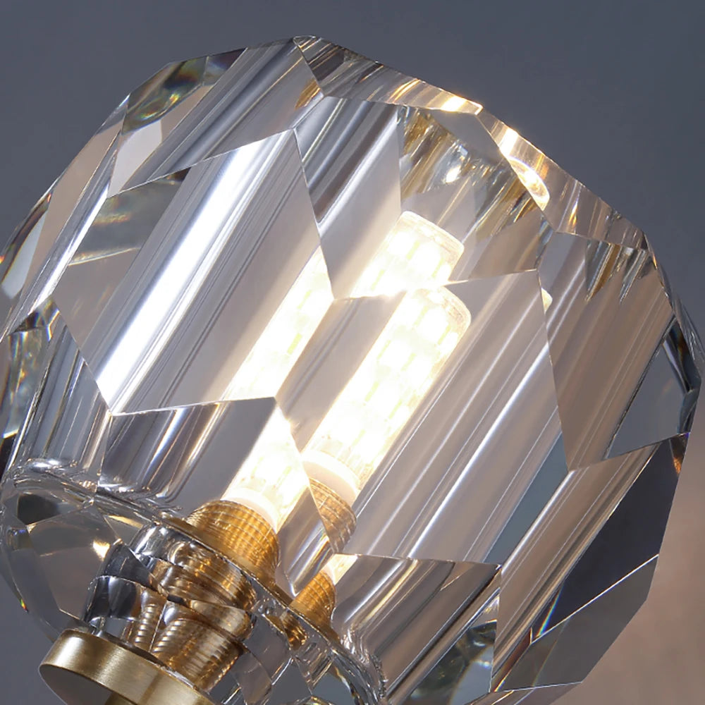 Modern Crystal wall lamp Luxury Living room bedroom lounge interior stairs wall lamp side lights Rose gold Copper wall light