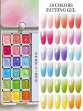 XEIJAYI 18 Colors Patting Gel Smudge Canned High Saturation Popular Semi-Solid Nail Polish Gel Women's Salon Manicure DIY
