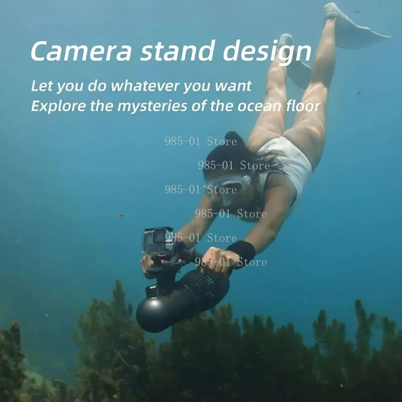 40m depth underwater water scooter, 500W brushless motor, 60-minute removable battery, portable electric diving equipment