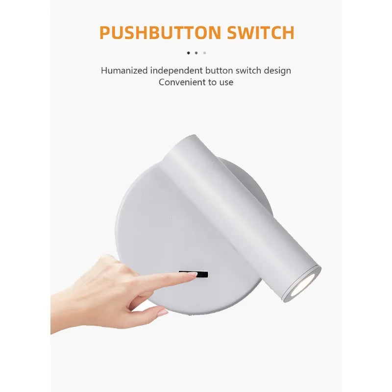 Modern LED Wall Lights Rotatable Adjustable Reading Lights Bedroom Bedside Living Room Study Room Household Lighting Fixtures