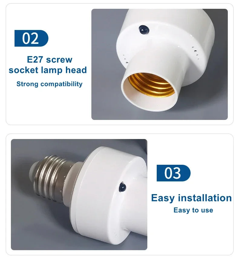 E27 Smart Lamp Holder Infrared Wireless Remote Control Timer Switch AC85-265V 220V 110V House Switch Baby Room Bedroom Switch