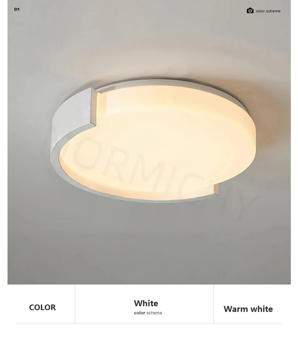 Modern Led Minimalist Nordic Black And White Room Main Light Living Room Circular Ceiling Light New Home Appliance Light Fixture
