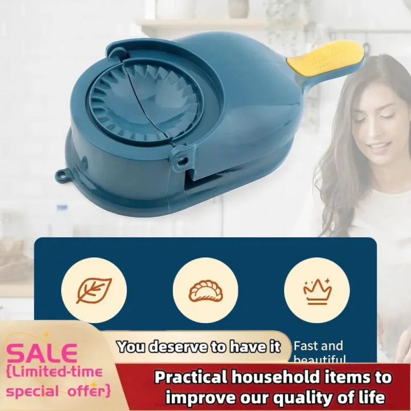 2 in1 Dumpling Maker DIY Kit Wrapper Presser Dough Pressing Ideal for Home Cooking Dough Skin Molder Machine Kitchen Gadgets