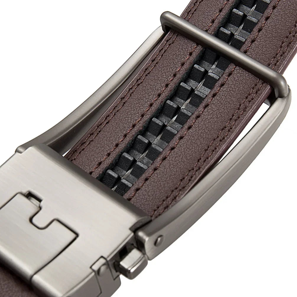 Luxury Designer Click Belts for Men PU Leather Waist strap, Fashion Automatic Buckle Design Belt, Perfect Waistband for Jeans