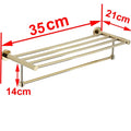 Luxury Gold Towel Rack 55cm, Stainless Steel Bathroom Storage Shelf, Wall Mounted Thickened Bath Towel Holder