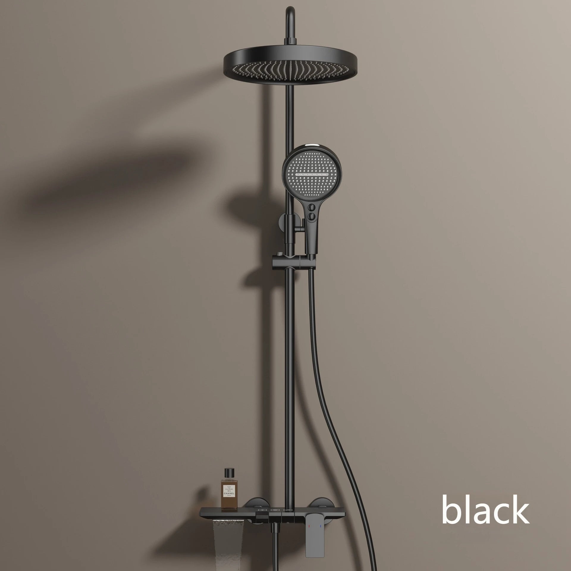 Rose Gold Piano Bathroom Shower System Solid Brass Bathroom Faucet Accessories Rain Shower Head Hot Cold Piano Shower Set