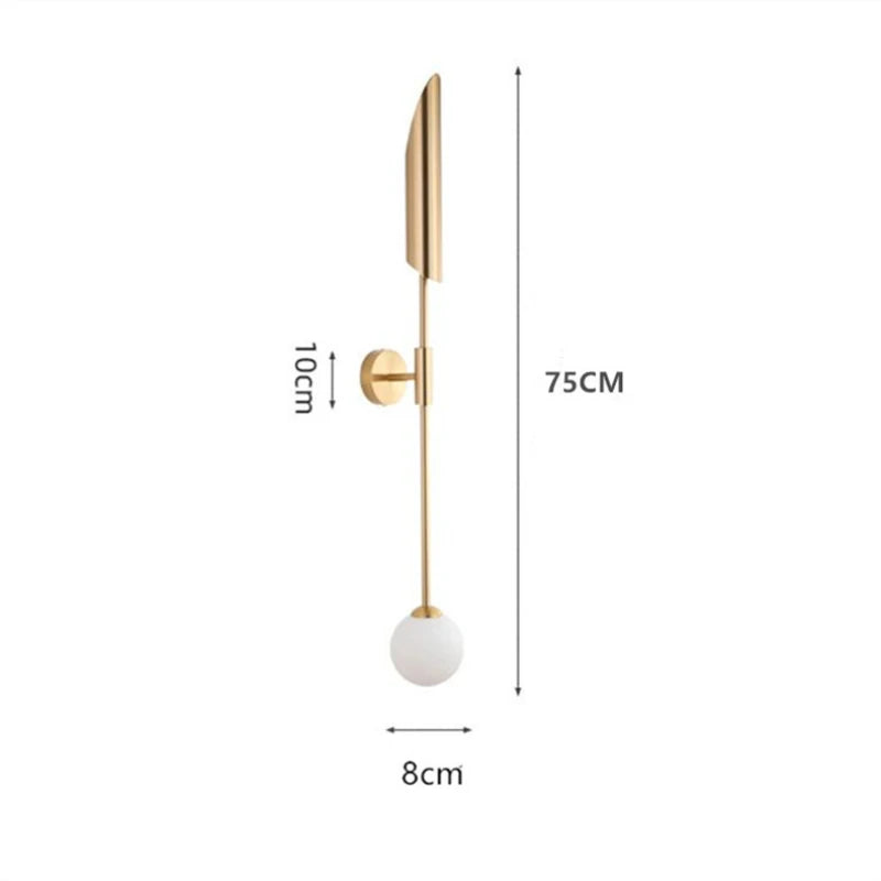 Simple Golden Inclined Tube Porch Living Room Dining  Bedroom Decor Wall Lamp Modern Light Luxury Creative Light Fixtures