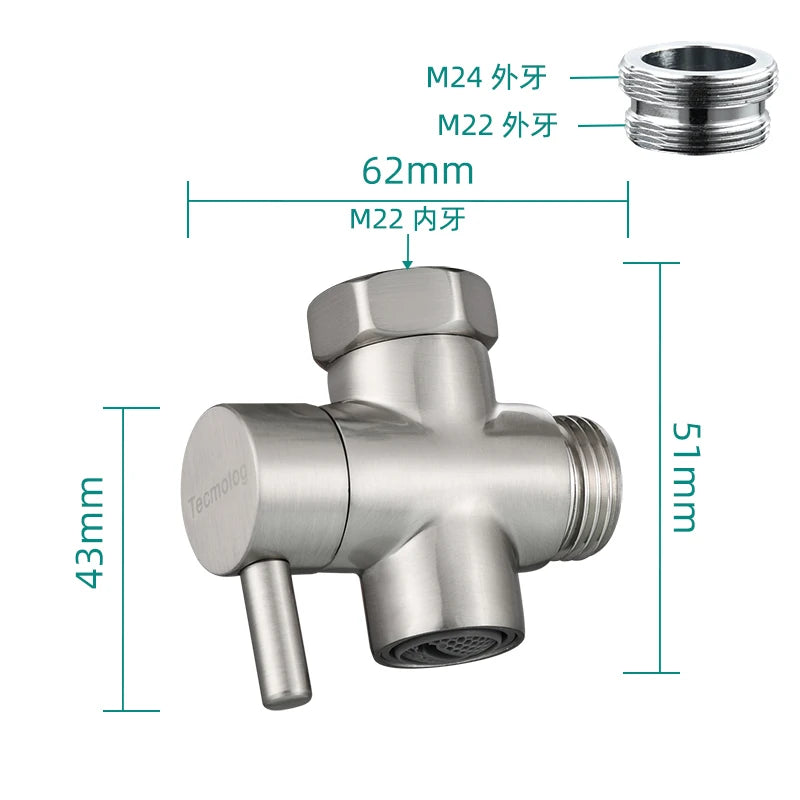Ciencia Brass Faucet Diverter Valve Kitchen Sink Faucet Valve Splitter with Aerator Sink Hose Connector M22 to M24