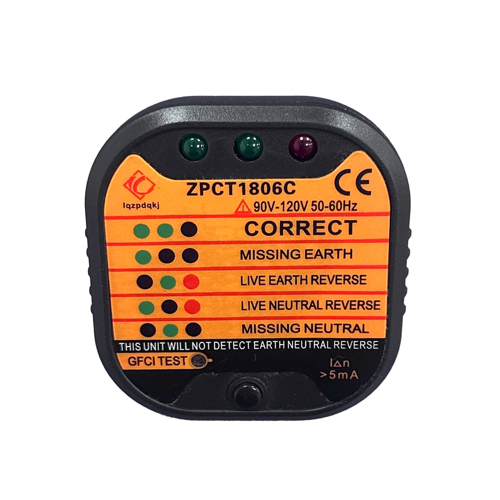 Socket Tester EU / UK / US Outlet Performance Testing for Electrical Safety Ensure Proper Grounding