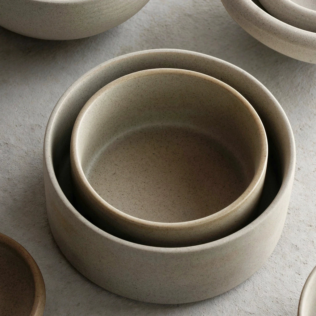 Retro Raw Earth Speckled Matte Ceramic Straight Bowl 4.3&5.5in Japanese Stoneware Rice Soup Noodle Side Dish Serving Bowl