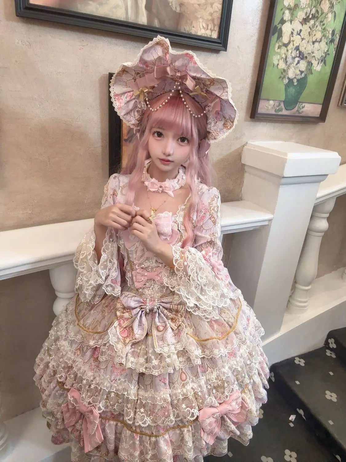 Original Design Lolita Sweet Long Sleeve OP Dress Women Autumn Super Fairy Cute Bow Birthday Party Girls Princess Dresses