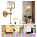 Modern LED wall light luxury transparent crystal wall light, no wiring and rechargeable, living room corridor lighting fixtures,