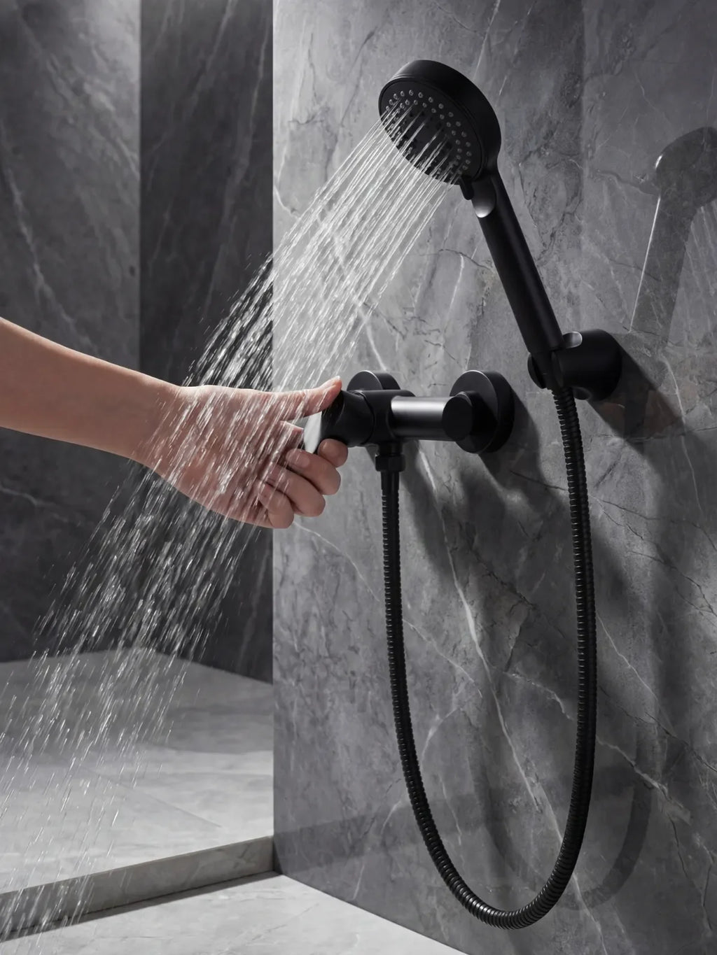304 Stainless Steel Bathroom Shower Faucet Wall Mounted Triple Tub Faucet Hot and Cold Water Mixing Valve Faucet with G1/2 Inch