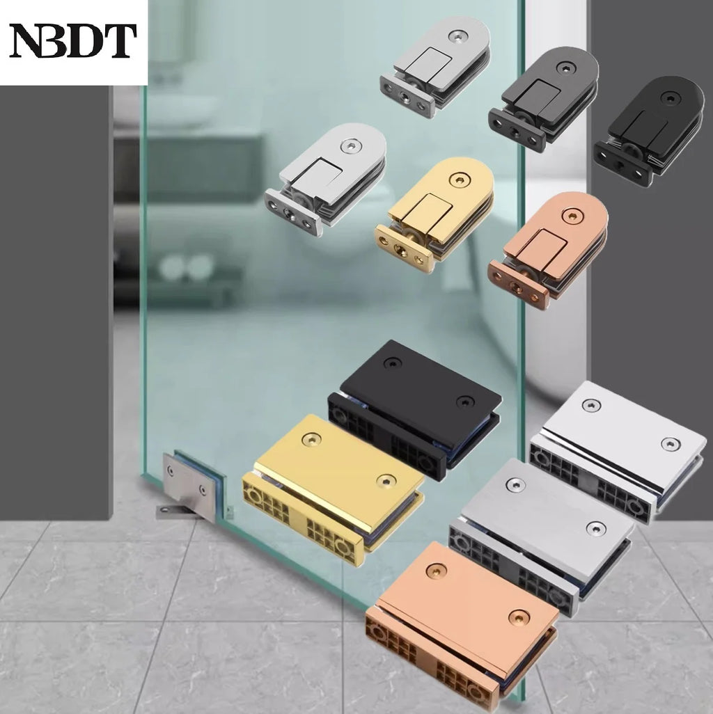 1Pair SUS304 Framless Glass Door Pivot Hinge For Shower Enclosure Commercial Entry Cubicle