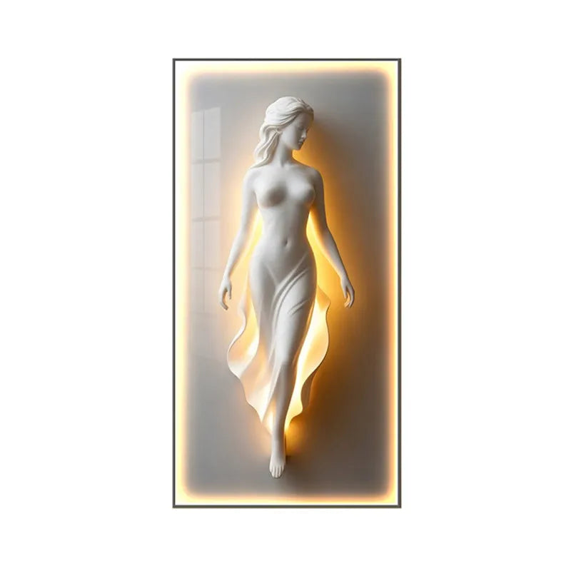 Modern Light Luxury Entrance Decoration Painting Simple Abstract Corridor Hanging Painting High-end Relief Wall Lamp Painting