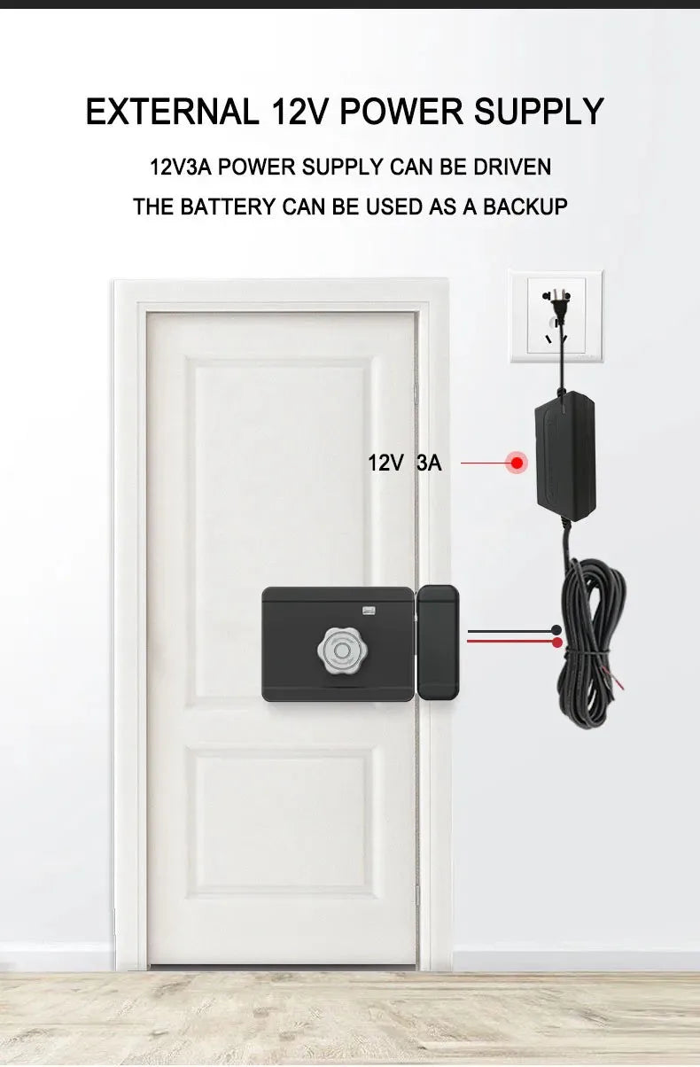 Waterproof 3D Face Recognition Outdoor Gate Fingerprint Lock Tuya WiFI App Passcode Rfid Card Keyless Electronic Smart Door Lock