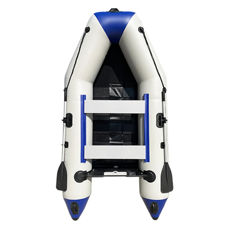 9ft 2.8m Inflatable Boat Thickened Fishing Boat Hard Bottom Assault Kayak Rowing Canoe Sailboat Dinghy Water Sports