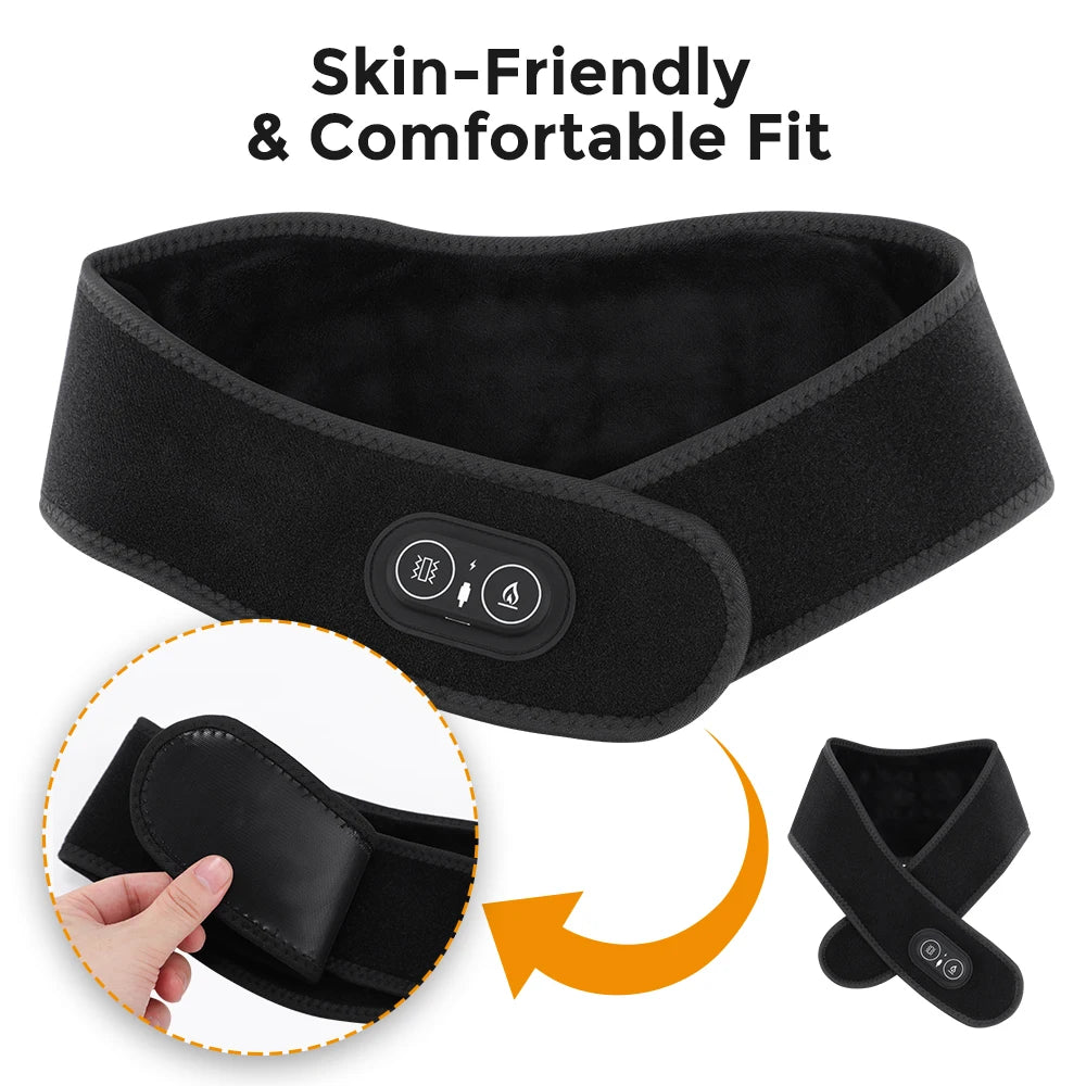 Electric Red Light Heating Neck Belt 660-850nm Infrared Neck Cervical Protection Neck Vibration Massage Pad