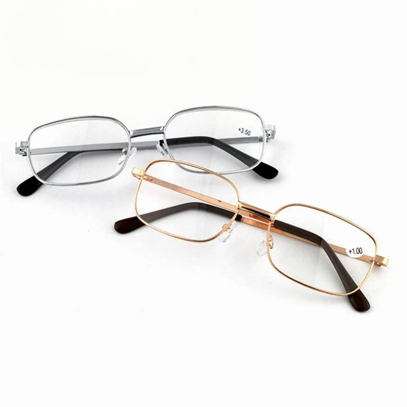 Design Reading Glasses for Men and Women Full-frame Alloy Clear HD Lens Presbyopia Eyeglasses Impact Scratch Resistant 0 To +4.0