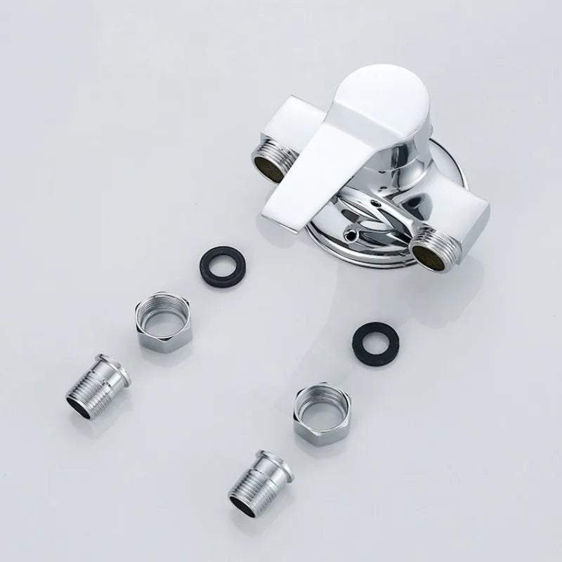 Universal Bath Shower Mixer Taps Deck Mounted Chrome Valve Hot And Cold Mixing Valve Replacement Bathroom Shower Accessories