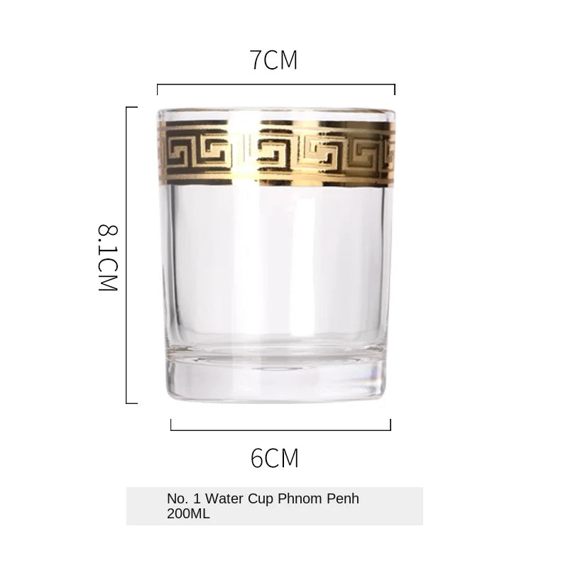 Phnom Penh Silver Rim European Glass Brandy Champagne Glasses Tall Wine Glasses Crystal Wine Glasses Table Household Glasses