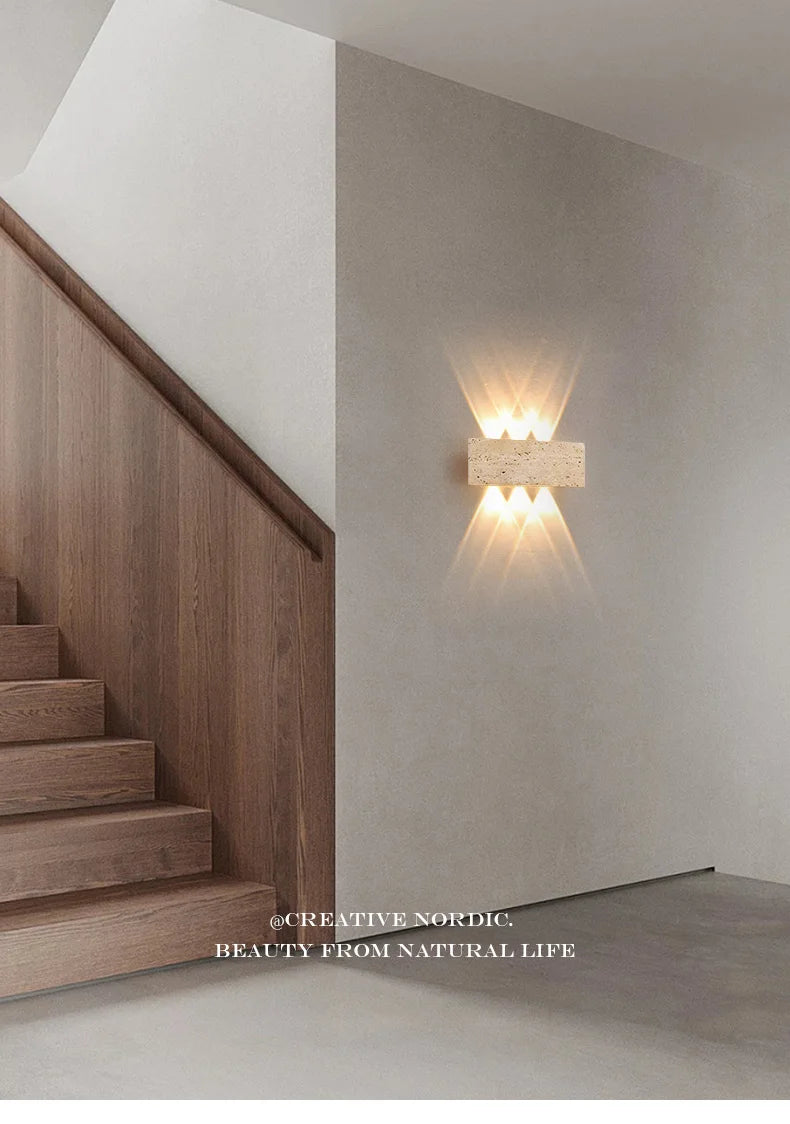 Wabi-sabi LED Wall Lamp Garden Light Stone IP65 Outdoor Waterproof Bedside Retro Sconces Lighting Fixture Home Decoration Indoor