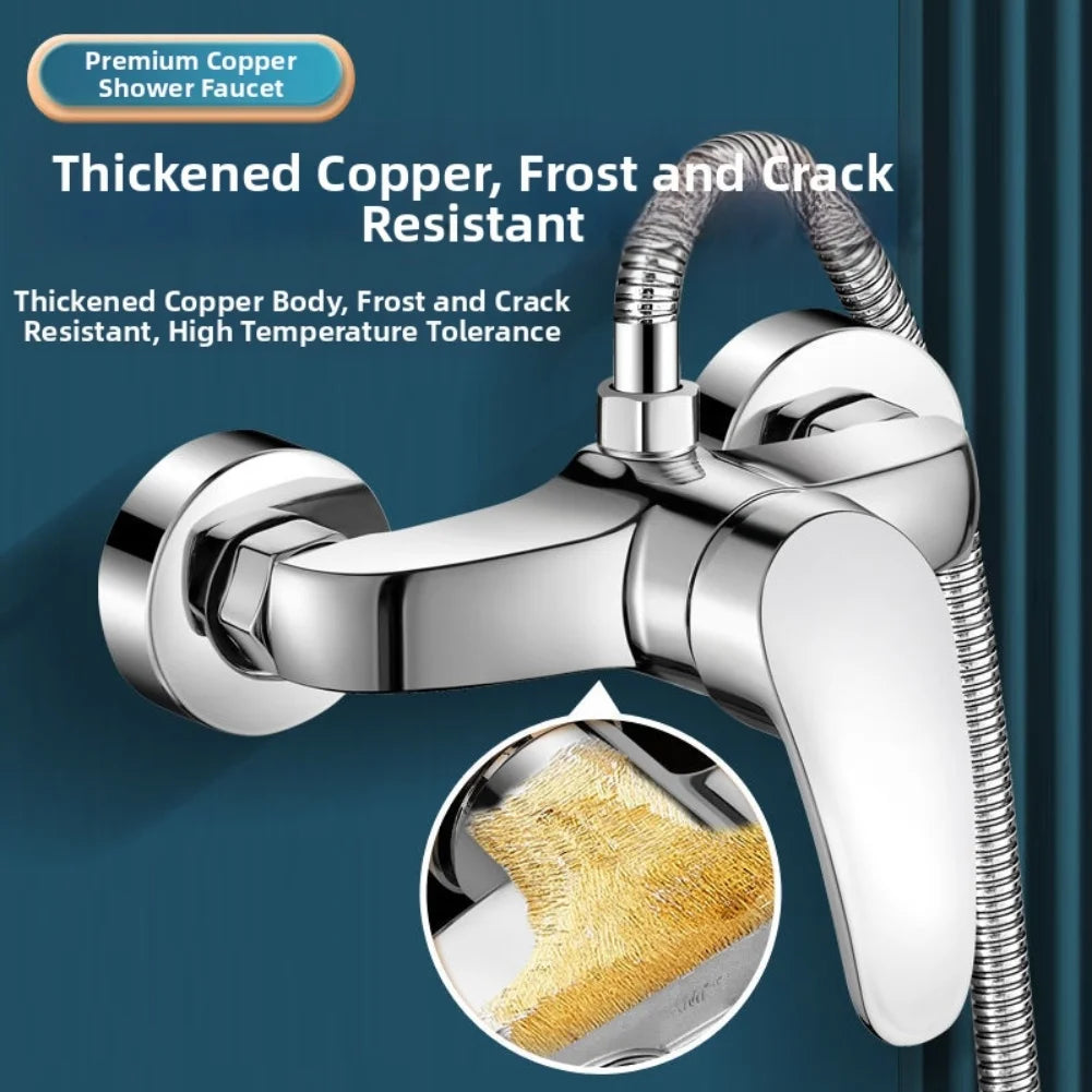 Shower Mixer Faucet Hot And Cold Water Mixing Valve For Shower Faucet G1/2 Wall Mount Copper Bathroom Fixture
