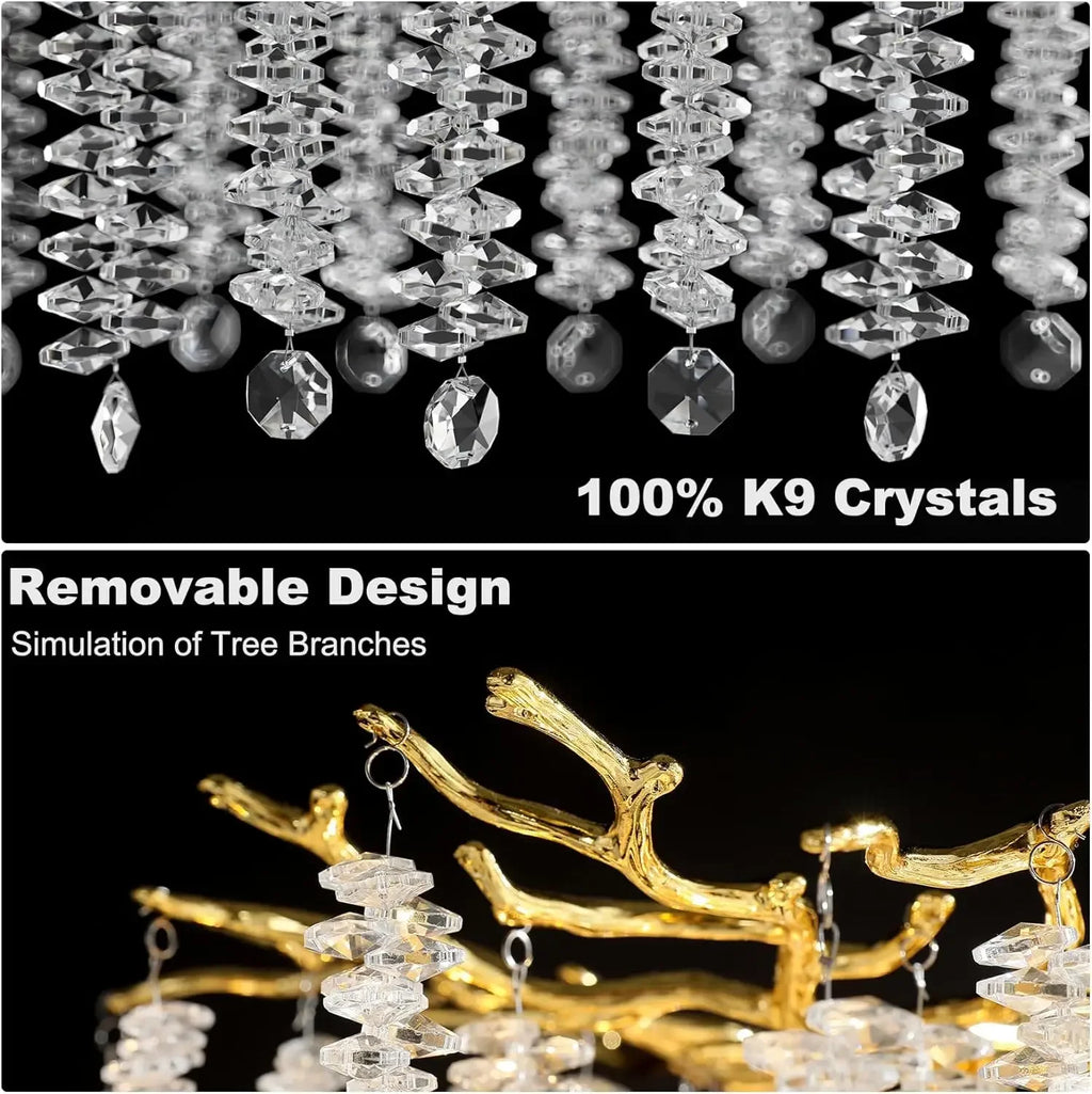 Modern light luxury living room crystal chandelier dining room bedroom French crystal lamp artistic decoration branch lamp