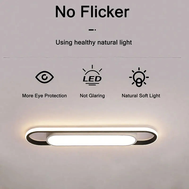 LED Modern Ceiling Light 220V Oval Strip Light Home Decor Corridor Light for Stairwells Balcony Living Room Lighting Fixture