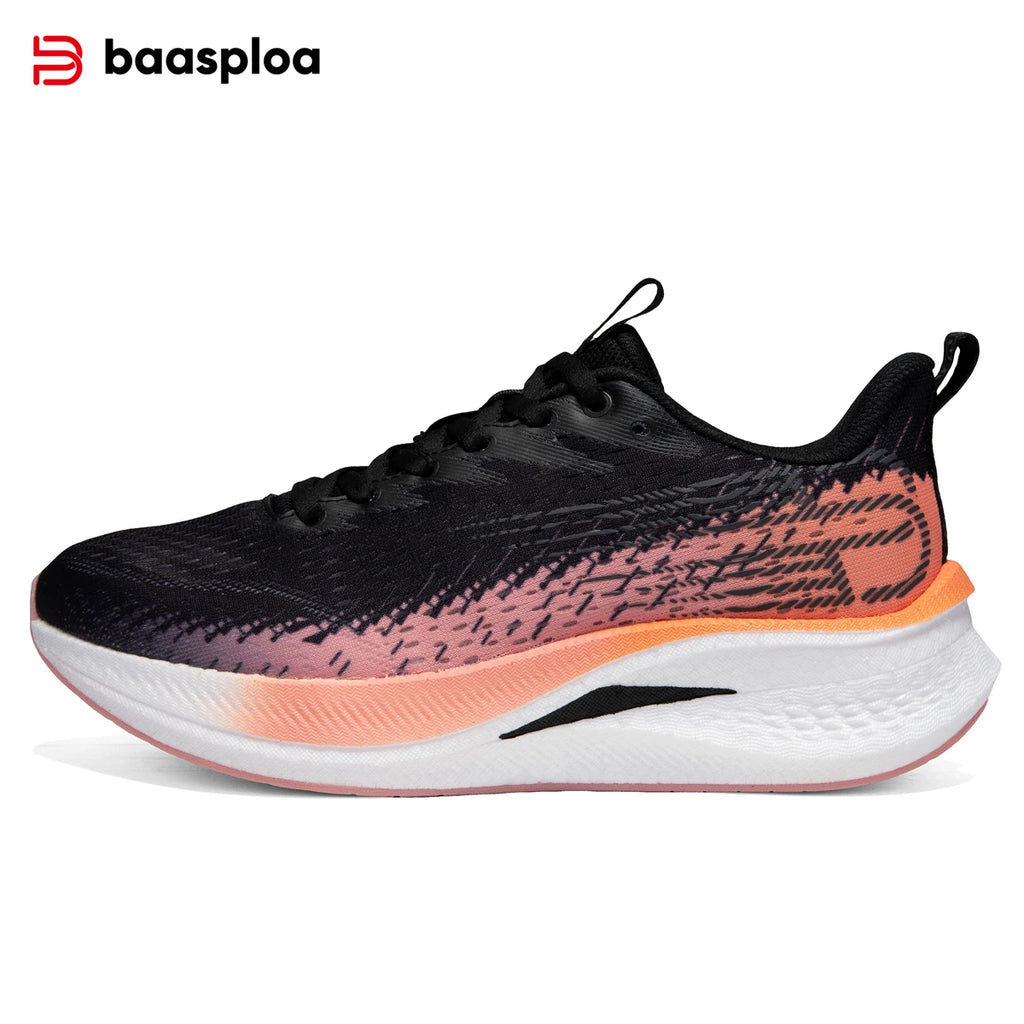 Baasploa Women Professional Carbon Plate Running Shoes Lightweight Breathable Sport Shoes Female Comfort Marathon Sneakers