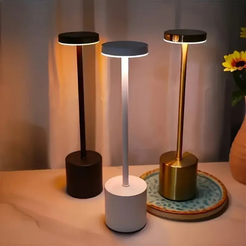Modern Touch Rechargeable LED Desk Lamp with 3 Color Tones Suitable for Stylish and Minimalist Design in Home Offices