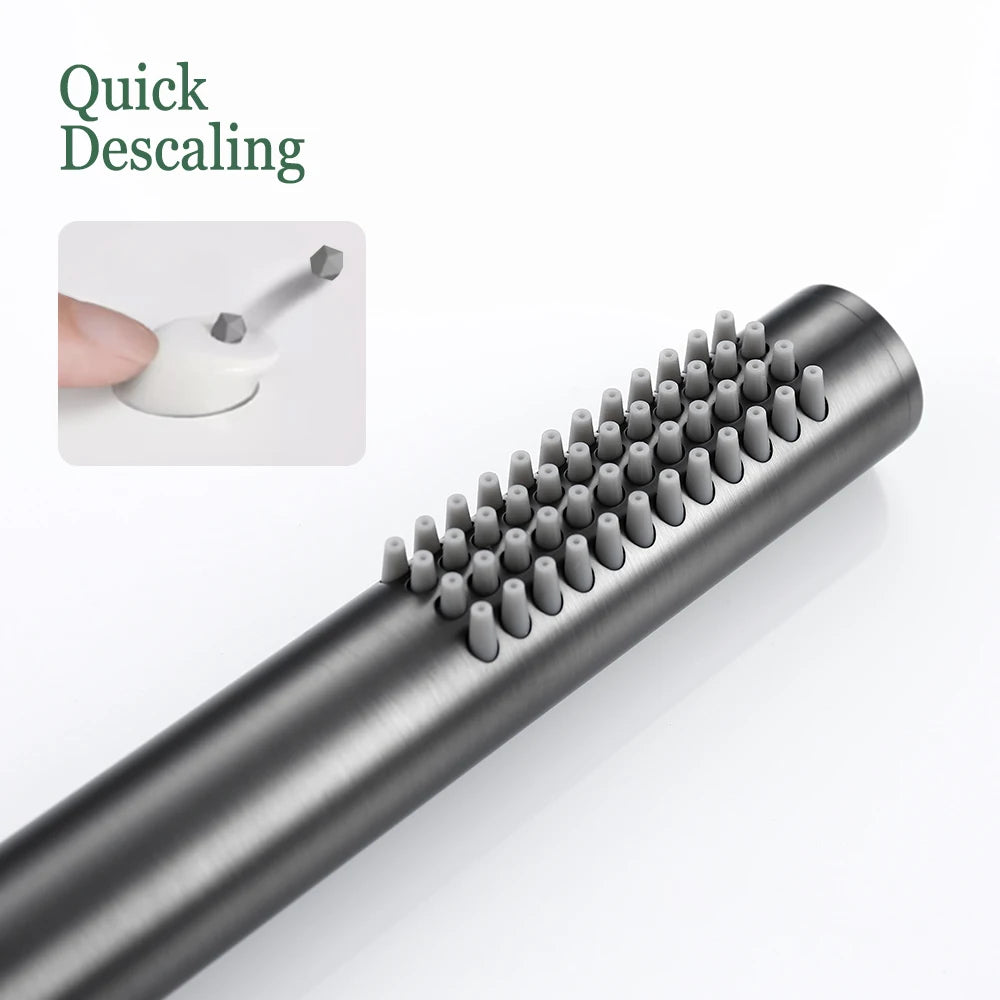 Black Handheld Bathroom Faucet High-pressure Water-Saving Shower Head Hardware Accessories Round Solid Brass Hand-Hold Shower