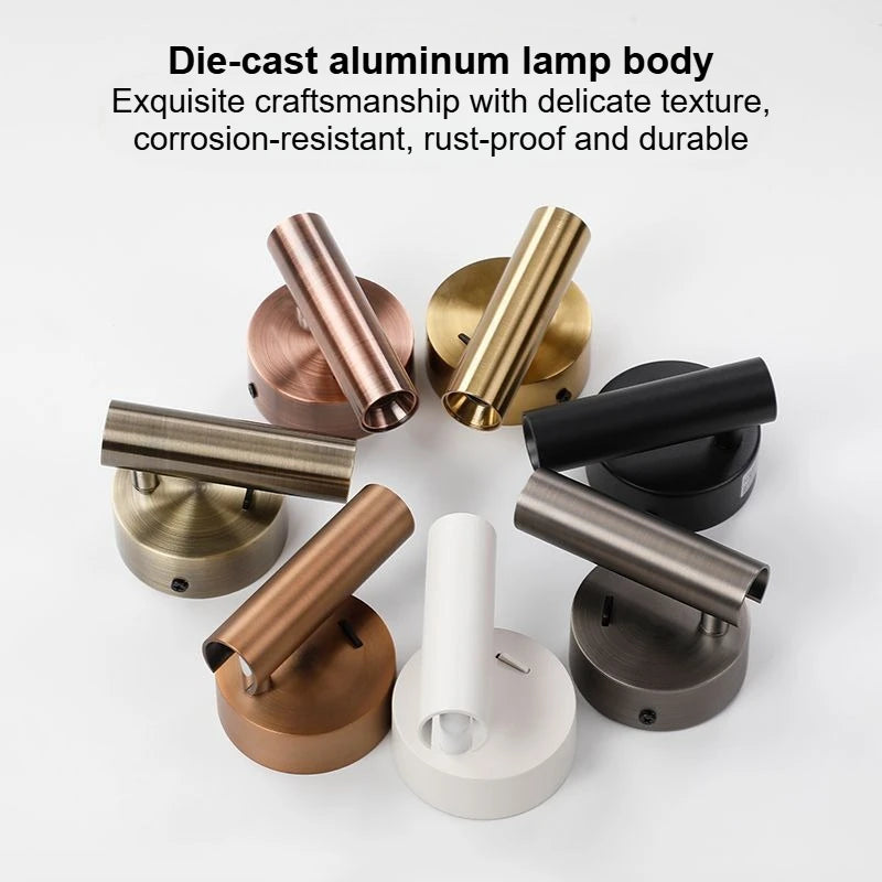Modern LED Wall lights Rotatable Adjustable Reading Lights Bedroom Bedside Living Room Study Room indoor home Lighting Spotlight