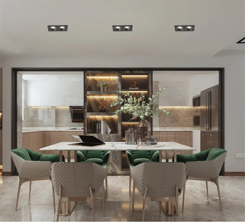 Modern Simple Down Light Embedded Dark Decoration Household Ultra-Thin No Main Light Adjustable Angle LED Anti-Glare Spotlights