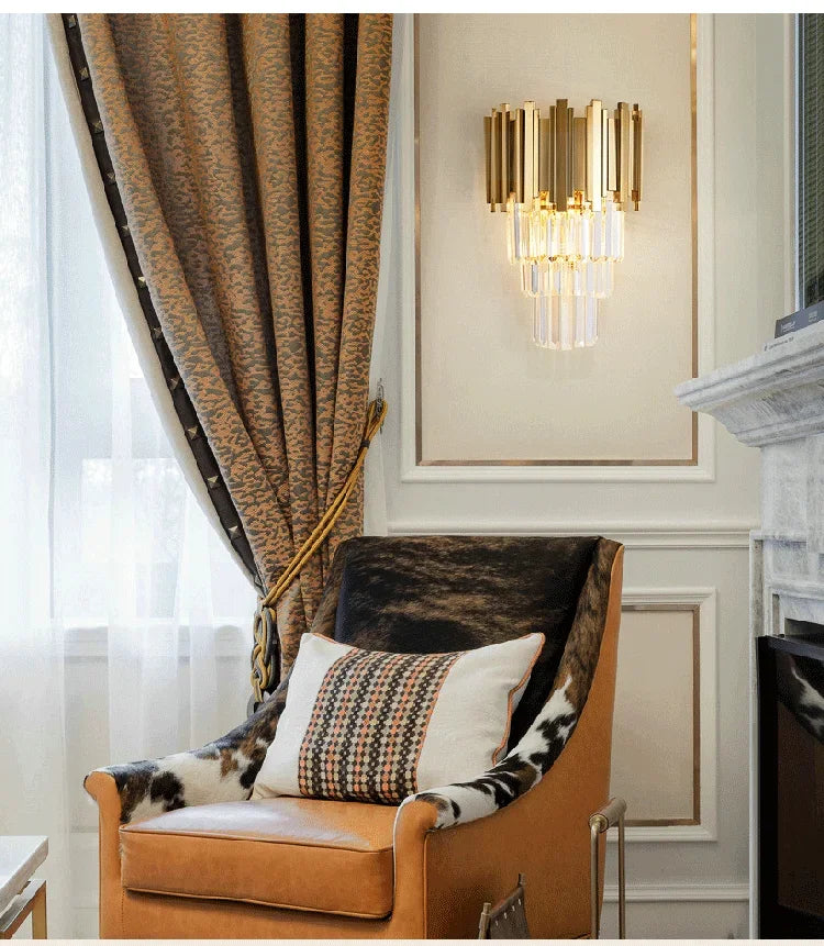 Modern Luxury Crystal Minimalist Creative Living Room Background Wall Staircase Wall Lamp Bedroom Bedside Lamps