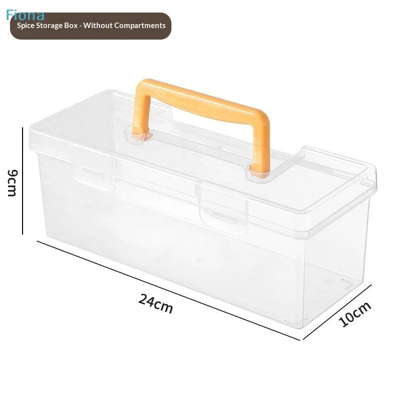 ✔Professional Tool Organizer Set,Transparent Parts Storage With Dividers-Portable Case For Kitchen Condiment Storage