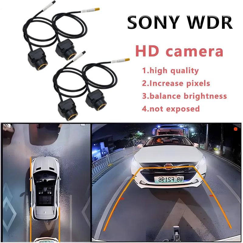 360°Panoramic Camera For Android auto system 360APP Front/Rear/Left/Right HD Camera AHD1080P With camera dedicated hole opener