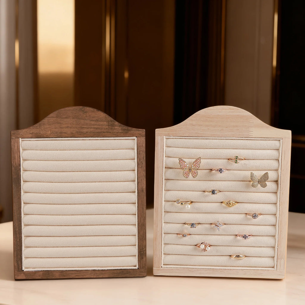 1 Pcs Wood Earrings Ring Photo Frame Jewelry Display Stand Jewelry Rack Velvet Jewelry Storage Tray Store Counter Props Show
