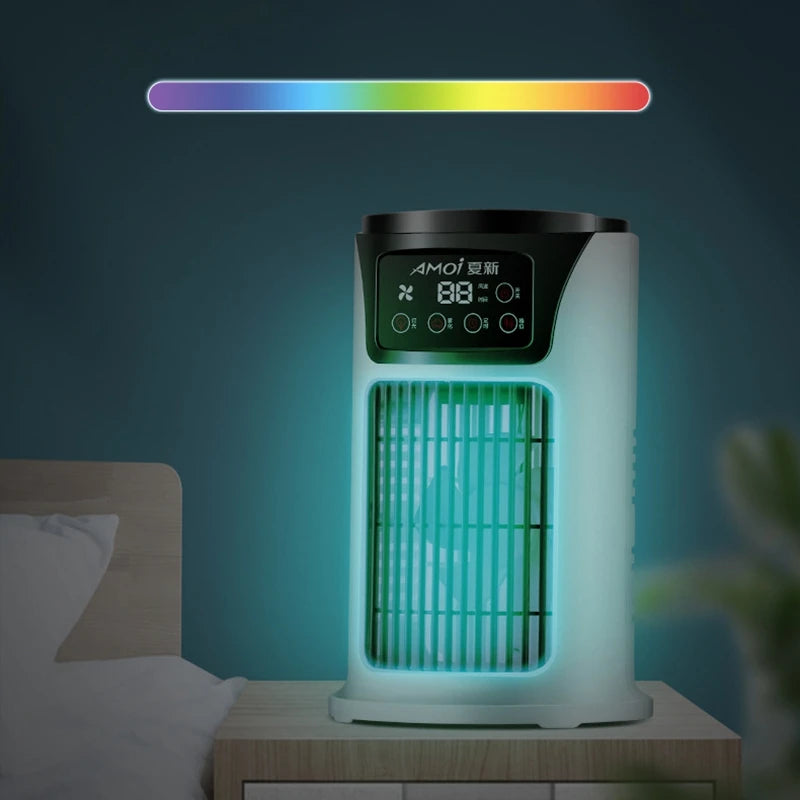 Multifunctional Portable Air Cooler Cold Air-cooled Fan Small Humidification Air Conditioner Natural Fan for Home Office Desktop